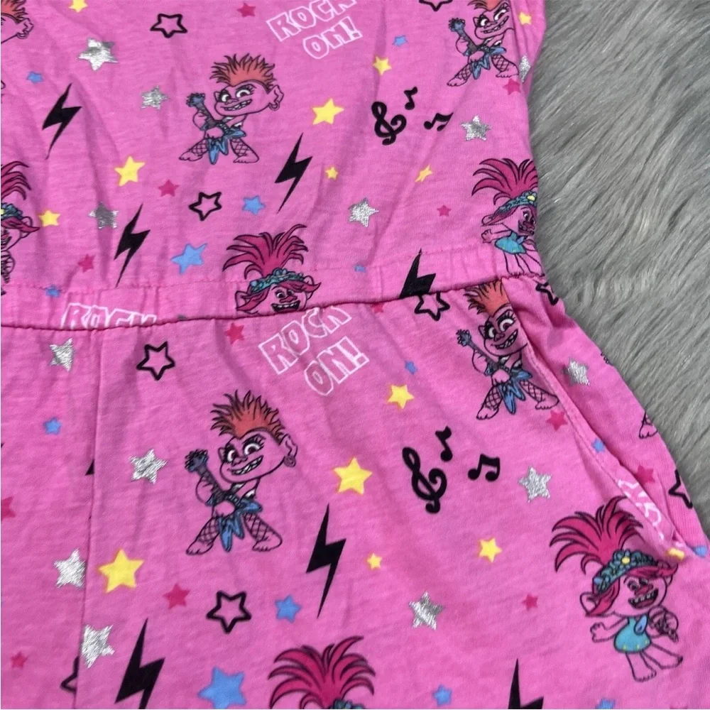 Girls Trolls World Tour Pink Romper Size Medium 7-8